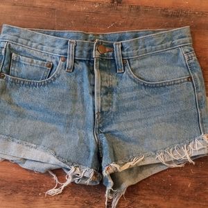 BDG Distressed Hem Jean Shorts